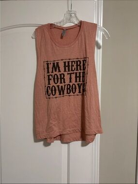 SOURCE UNKNOWN, Pink Graphic Muscle Tank, Size XL
